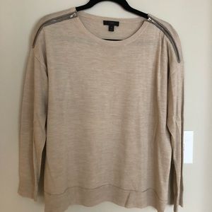 Tan sweater with zipper detail